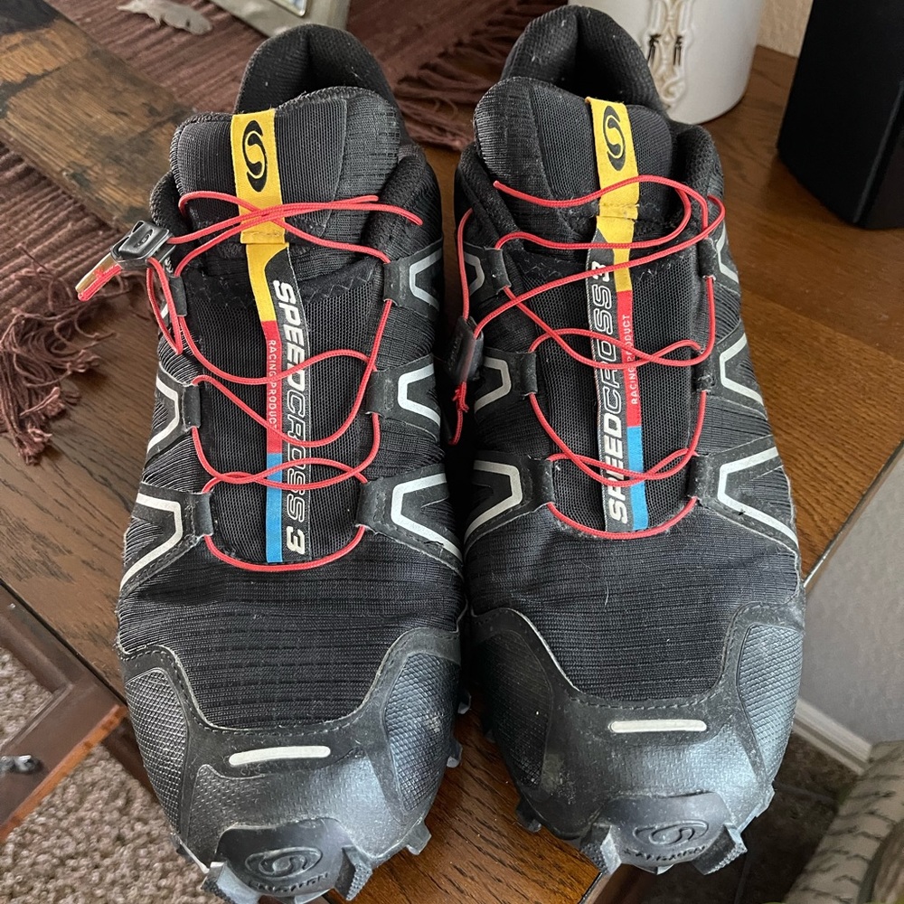 Black and Red Salomon shoes